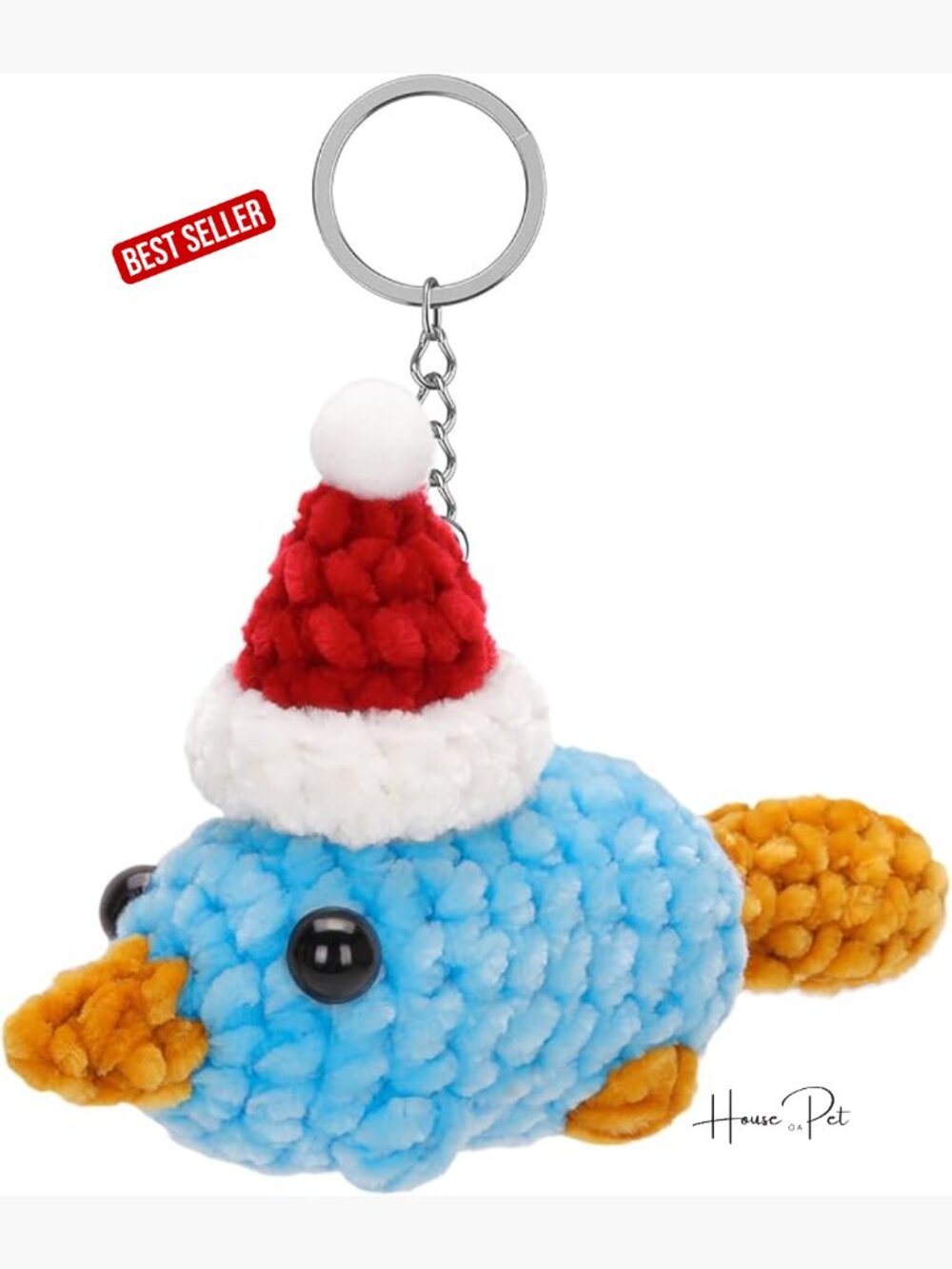Hand-Knitted Capybara Plush Keychain, Soft Cotton, Cute Decorative Charm for